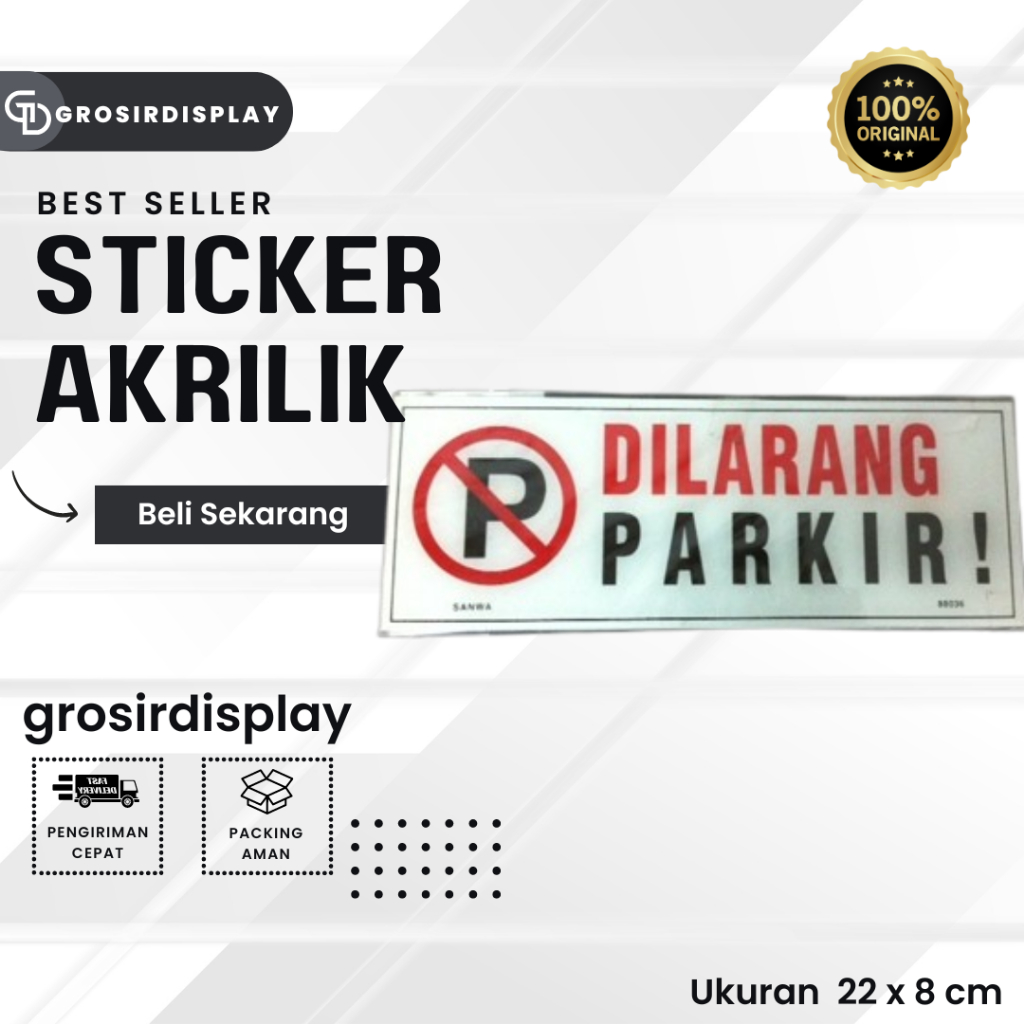 

Sticker Akrilik Tulisan Peringatan Dilarang Parkir Murah Tempelan Larangan Parkir Kantor Toko Rumah