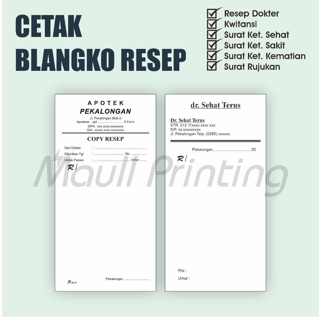 

CETAK BLANGKO RESEP