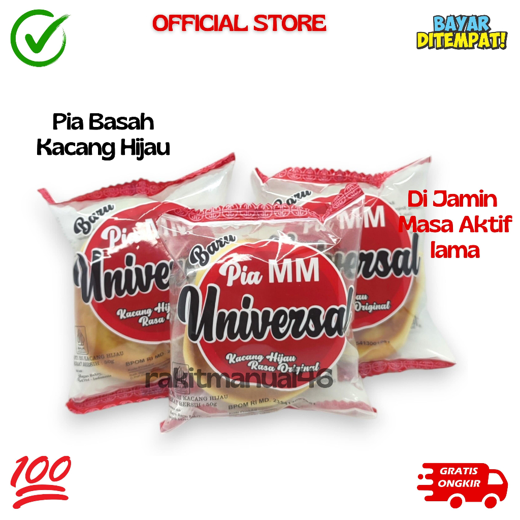 

10 Pcs Kue Pia Basah / Jajan Pia Kacang Ijo Asli / Universal / Oleh-Oleh Khas / Pia Terlaris