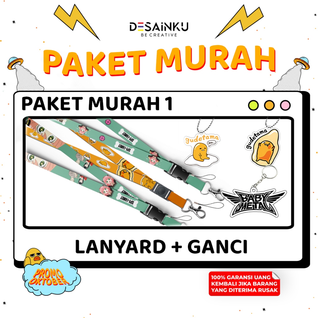 

PAKET HEMAT! / Lanyard / ID Card / Ganci / Spy x Family / Snoopy / Gudetama / Avenged Sevenfold