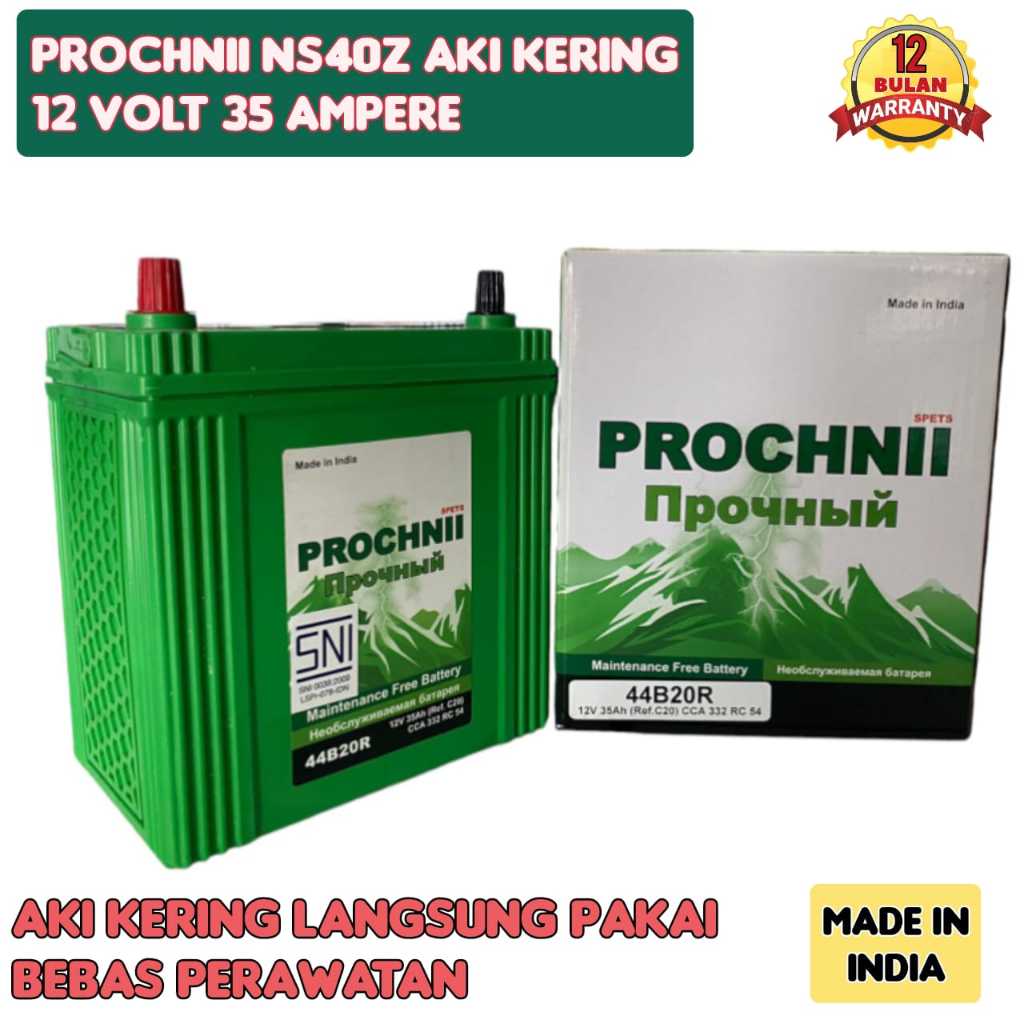 Aki mobil Avanza/Xenia/Rush/Feroza/Taruna/Zebra Prochnii NS40Z MF 35Ah Garansi 1 Tahun