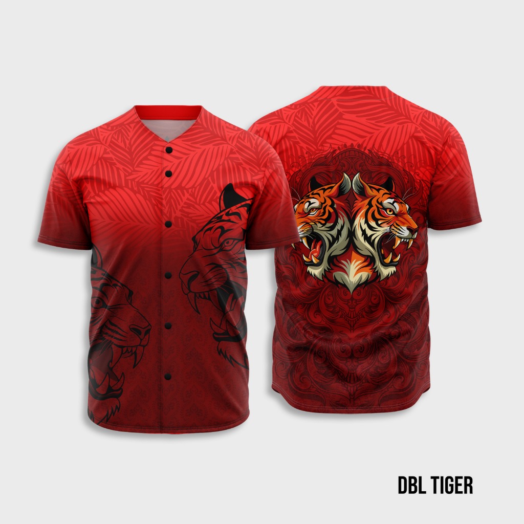 Jersey Baseball Pria Wanita Dewasa Anak Dri-fit FullPrint 3R DBL Tiger