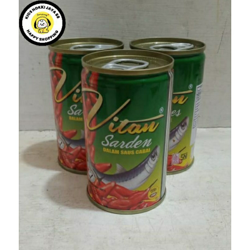 

Sarden kaleng saus cabe 155gr kecil/VITAN sardine in chili sauce