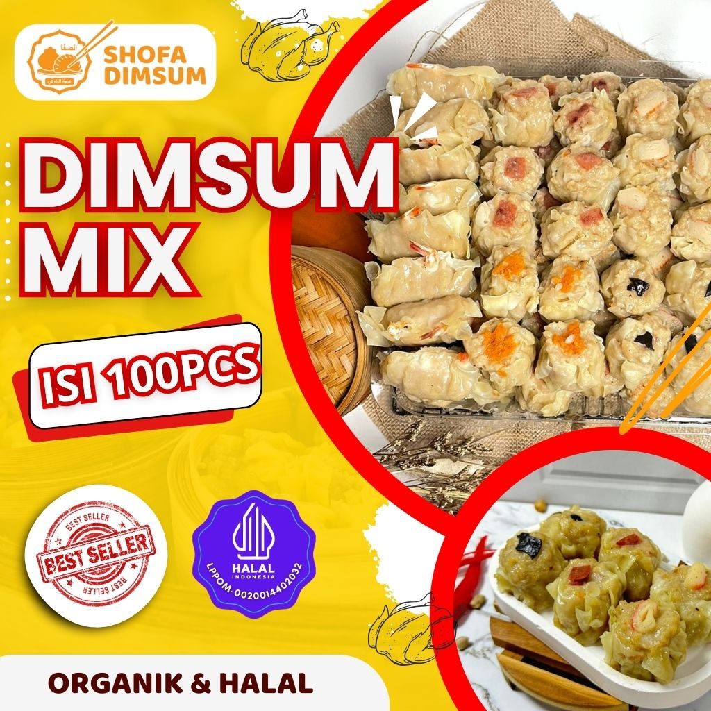 

Dimsum ayam Frozen isi 100 pcs MIX TOPPING Gratis Saos Merah & Lada Hitam