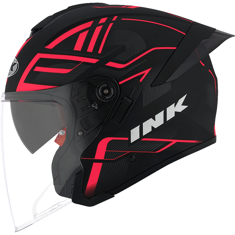 INK Terra 2 Motif Matt Black Fuxia Pink Original Helm Half Face Sport Touring Cewek