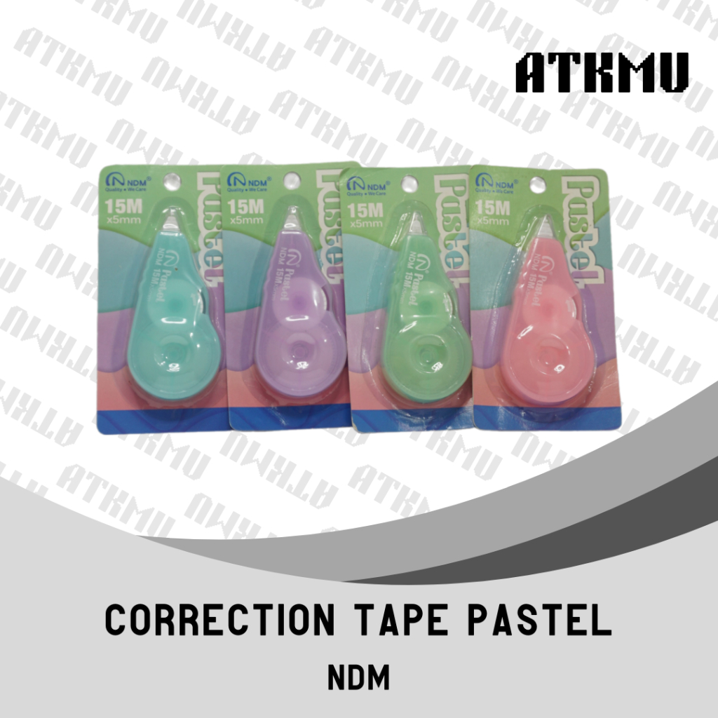 

Correction Tape NDM Pastel 15 meter / Tipe X kertas / Pita Koreksi