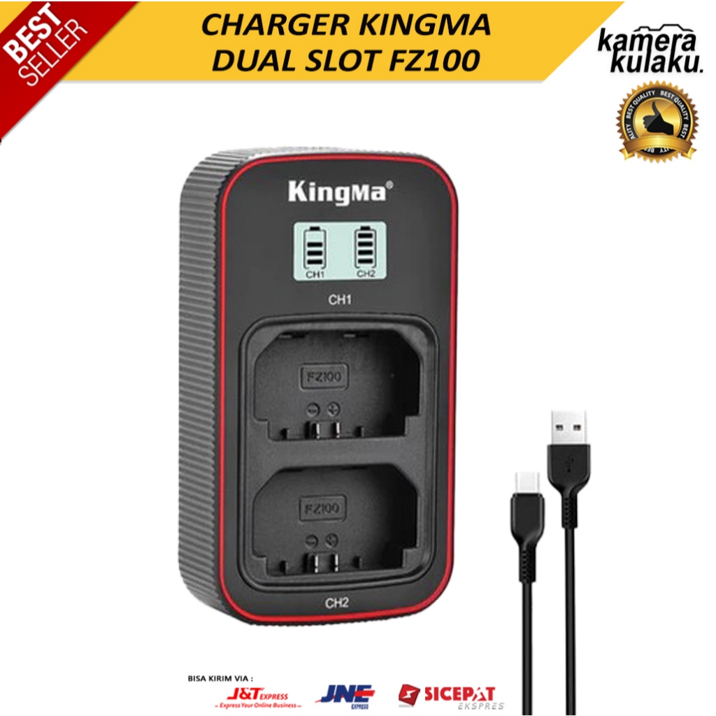 KINGMA Dual Charger Sony NP-FZ100 Quick Charge - Lcd Display