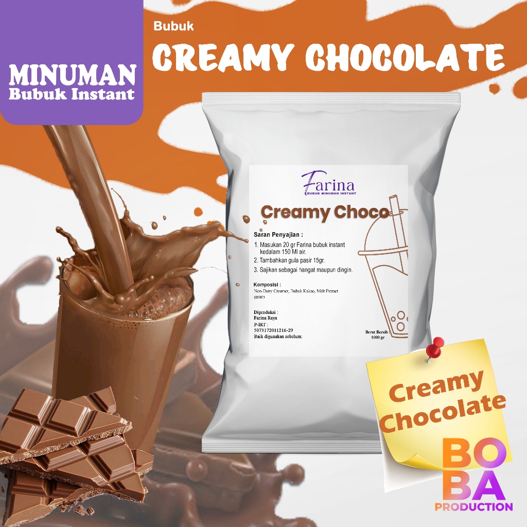 

Bubuk Minuman Creamy Chocolate 500gr - Powder Farina Aneka Rasa - Bobaproduction