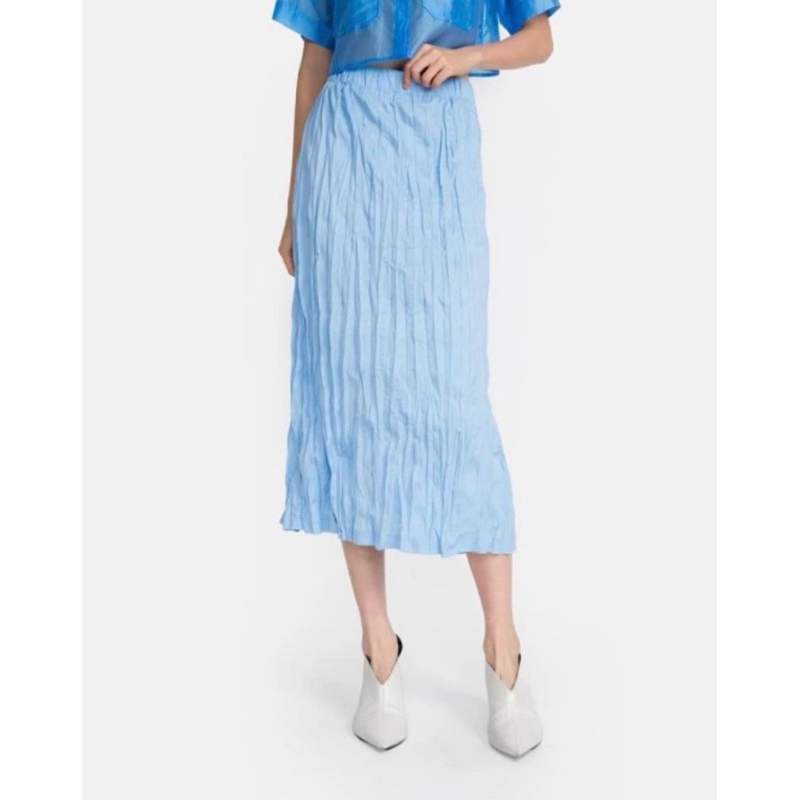 Rok Merk Callie - Callie Cotton - Hera Skirt / Midi Skirt Wanita - Blue, S PRELOVED LIKE NEW