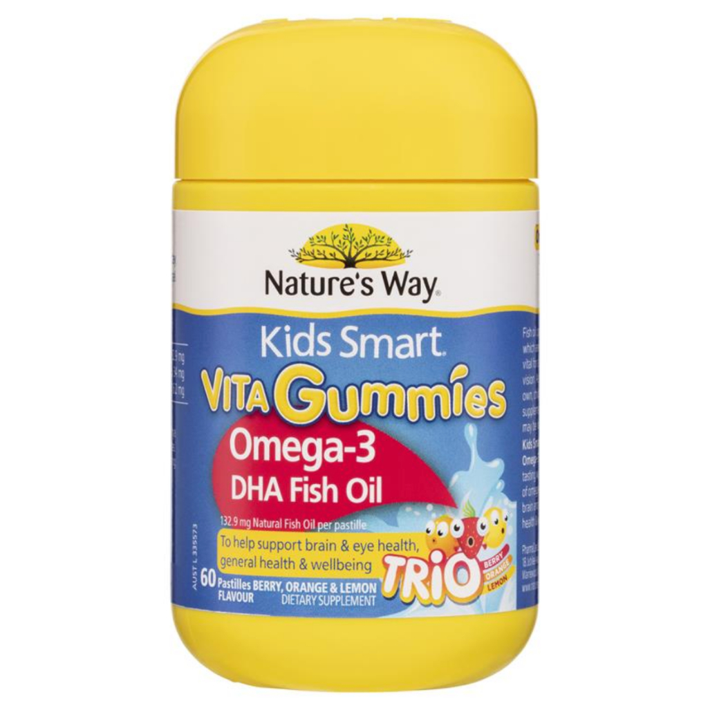 Nature's Way Kids Smart Vita Gummies Omega-3 DHA Fish Oil 60 Pastilles - Australia - Suplemen Anak u