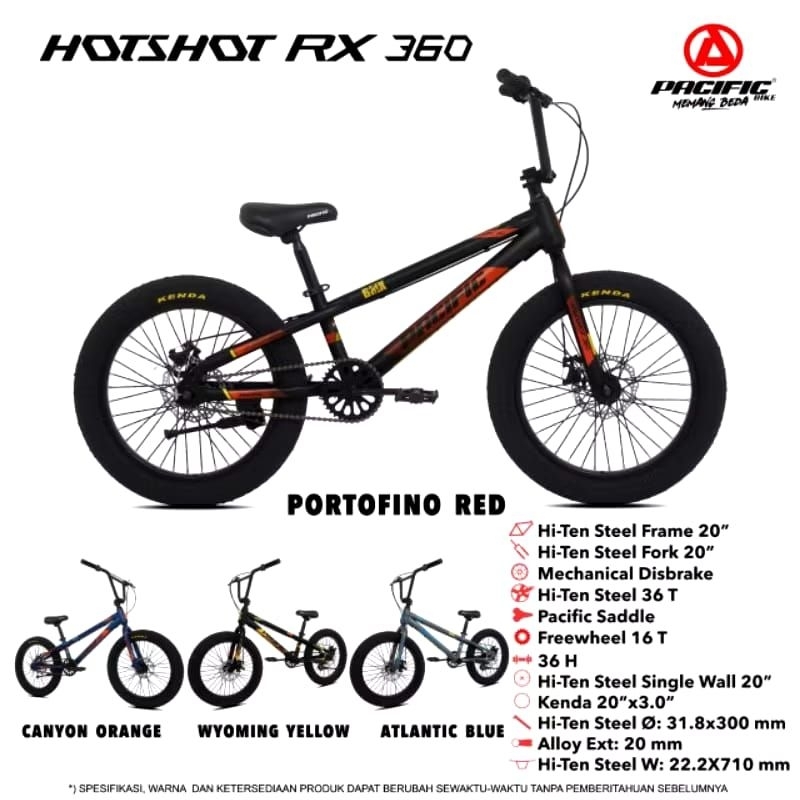 SEPEDA ANAK BMX PACIFIC HOTSHOT RX 360 20INCH REM CAKRAM BAN JUMBO