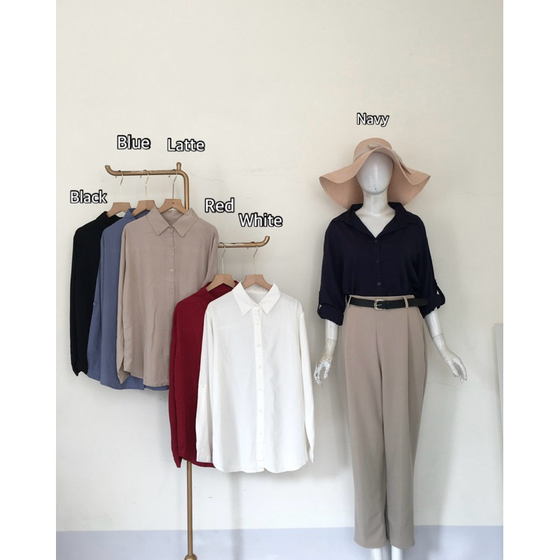 KEMEJA RAYON BASIC | kemeja rayon premium | kemeja wanita | atasan wanita | kemeja kerja | kemeja ku