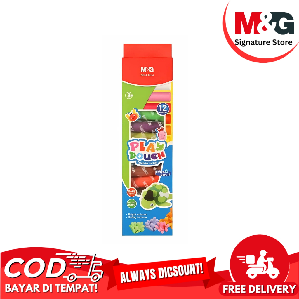 

Plastisin Mainan Malam Play Dough 12 Warna M&G #AKE040E4 Clay Mainan Anak Creativity - SET 12