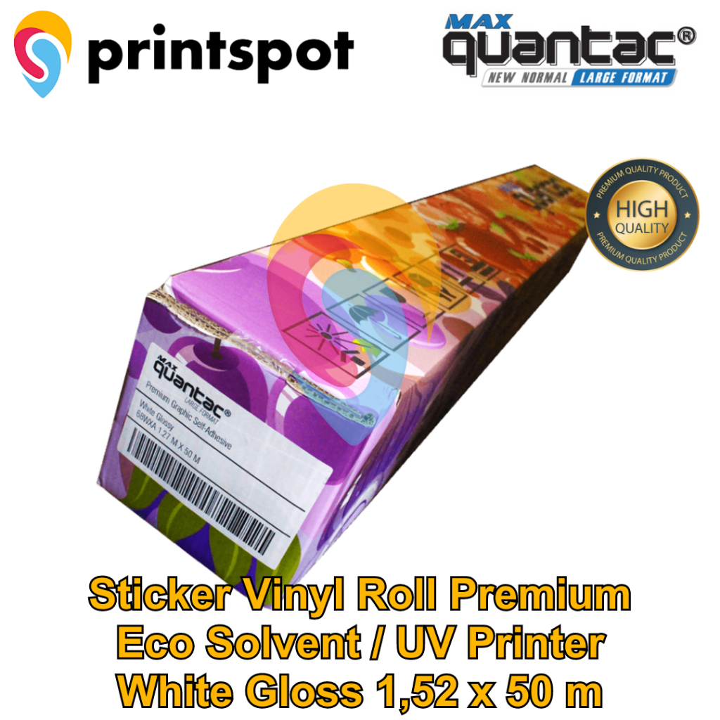 

QUANTAC® MAX 68WX-A Stiker Vinyl Digital Print Eco Solvent / UV Printing / Latex - Indoor/Outdoor 1.52 m x 50 m - Roll