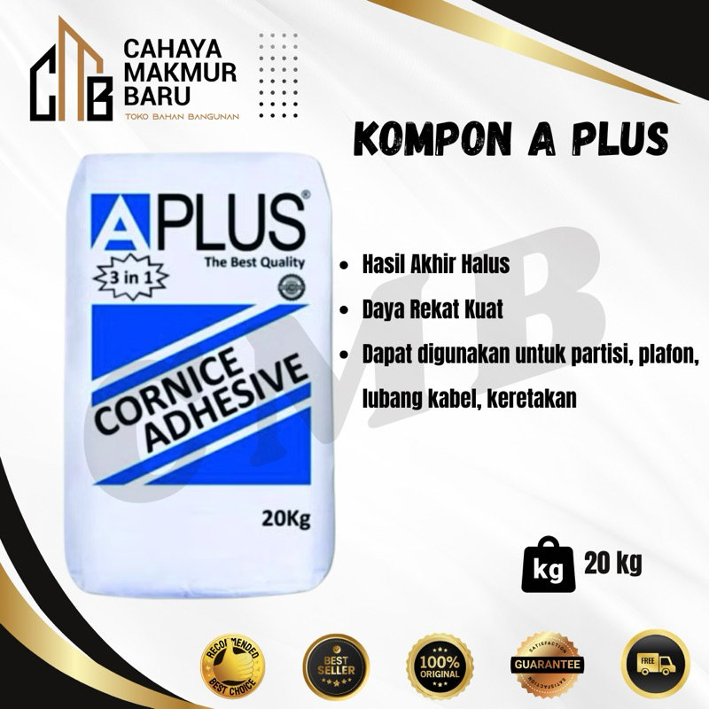 Compound Aplus/Kompon Gypsum Aplus/Kompon A+/ Cornice Adhevise Aplus 20kg