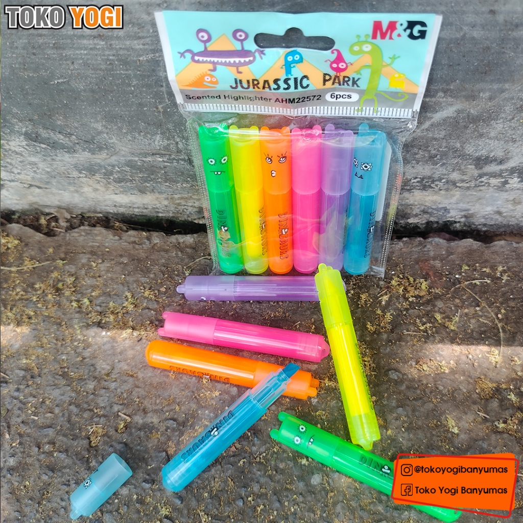 

M&G HIGHLIGHTER MINI JURASSIC PARK / Penanda Tulis Lucu 6 Warna
