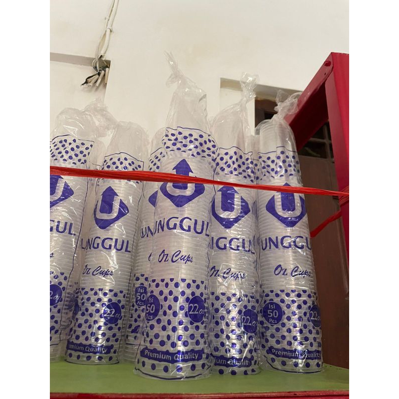 CUP GELAS PLASTIK ES TEH CUP MINUMAN UKURAN 10,12,14,16,22
