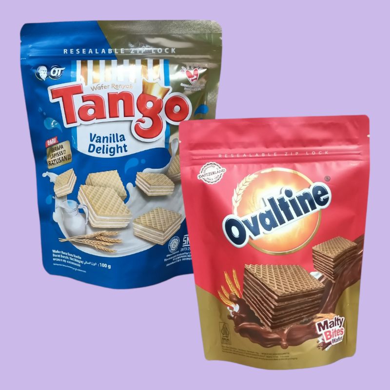 

Tango Wafer Vanila, Coklat 110gr & Ovaltine Wafer Malty Bites 100 gr Pouch