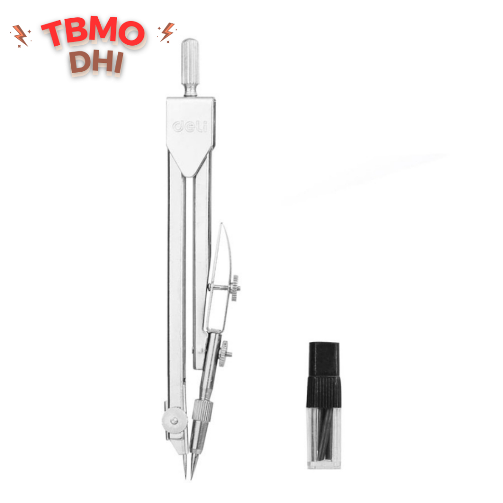 

TBMO Deli E8601 Jangka-Metal 2pcs Assembled Compass w/pencil-Silver