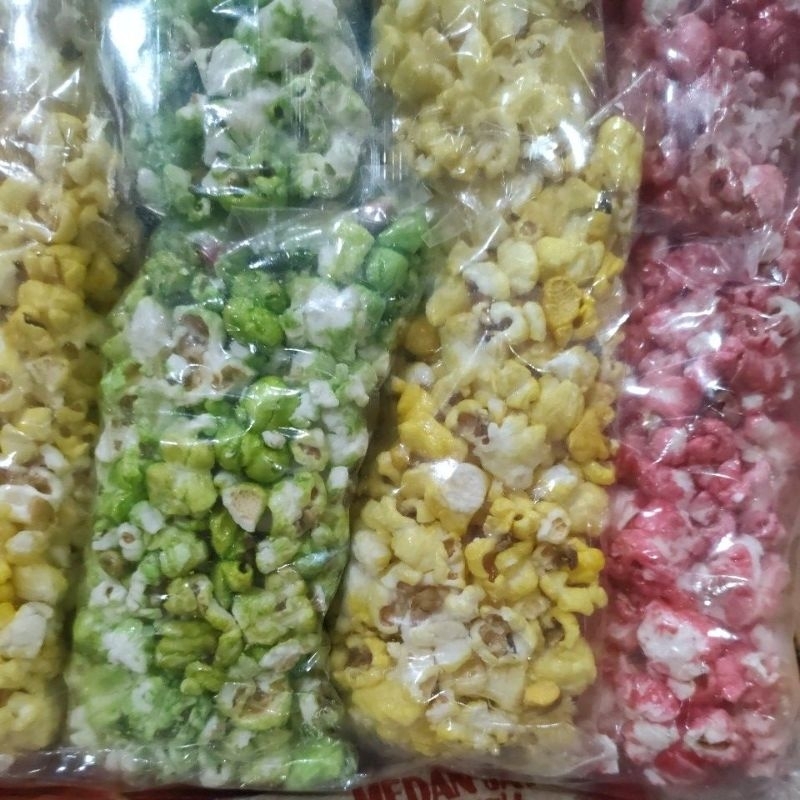 

jajanan jagung Popcorn manis warna warni bungkusan isi 10 pcs