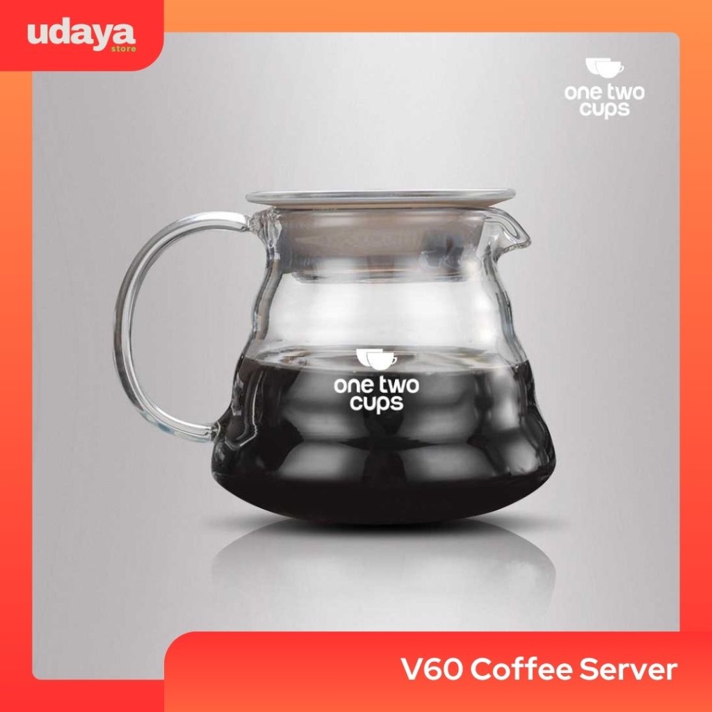 One Two Cups Coffee Server V60 Drip Pour Over Borosilicate Glass