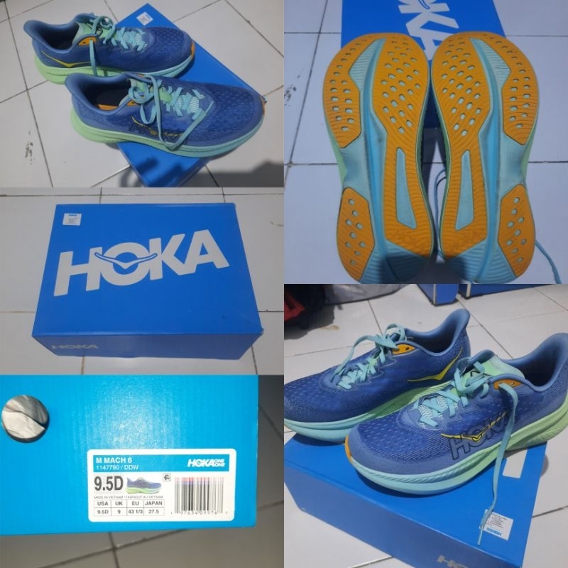 sepatu hoka m mach 6 size 43 second