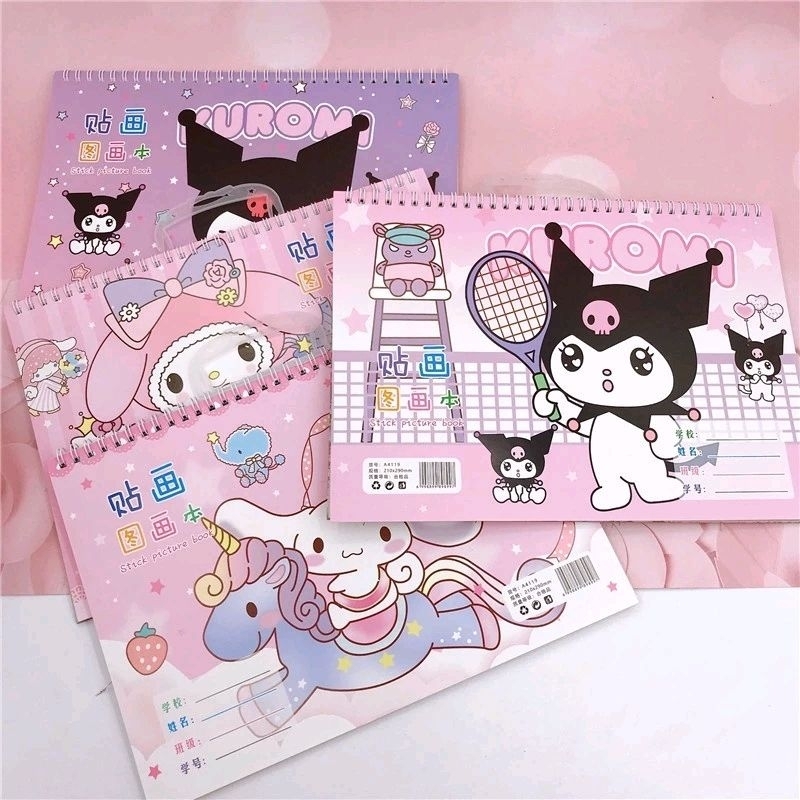 

( KYS ) BUKU GAMBAR + STICKER SANRIO A4 /BUKU GAMBAR ANAK SEKOLAH CINNAMOROLL KUROMI MELODY