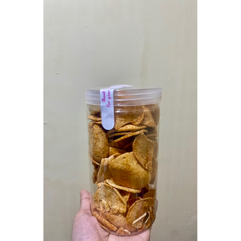 

Basreng Pedas ukuran toples 1000ml