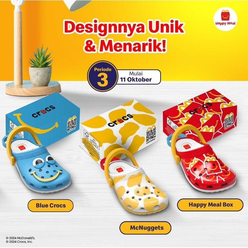 Open jastip Mcd crocs McDonald's happy meal keychain keyring periode 3