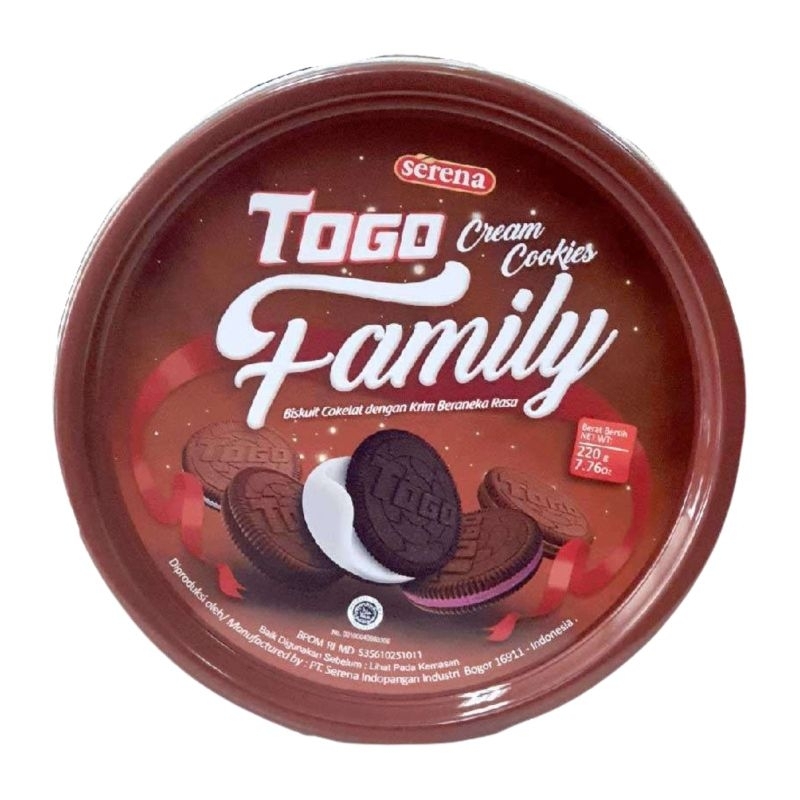 

Serena Togo Family 220gr Cream Cookies Biskuit Coklat dengan Krim Aneka Rasa