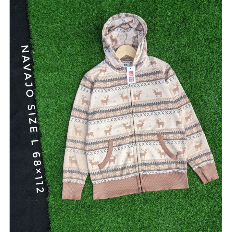 HOODIE ZIPPER UNIQLO NAVAJO