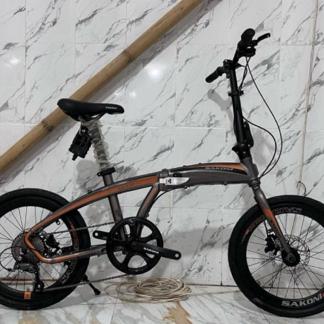 Premium Quality Sepeda Lipat 20 Inch Sakoni Galaxy (Rem Hydraulic) 9 Speed