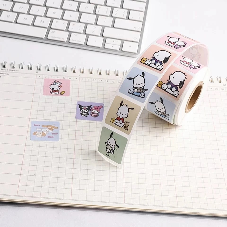 

STICKERSTOCK 1Roll STICKER SANRIO KUROMI Cute Stiker Tape Cartoon Washi Tape Masking Tape BuJo DIY