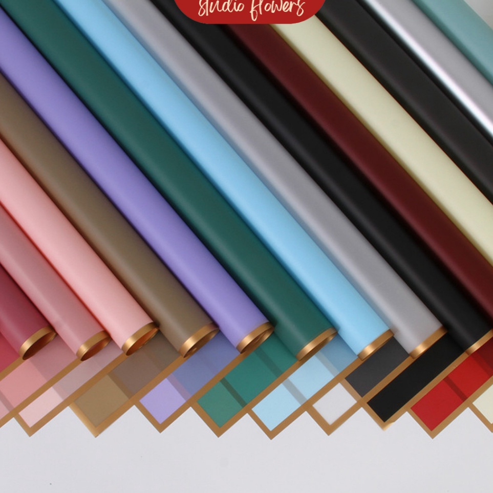 

Grosir Pembelian 2 Lembar Kertas Buket Bunga List Gold Flower Wrapping Motif Line Colour Gold Waterproof Kertas Wrapping Cellophane KB1