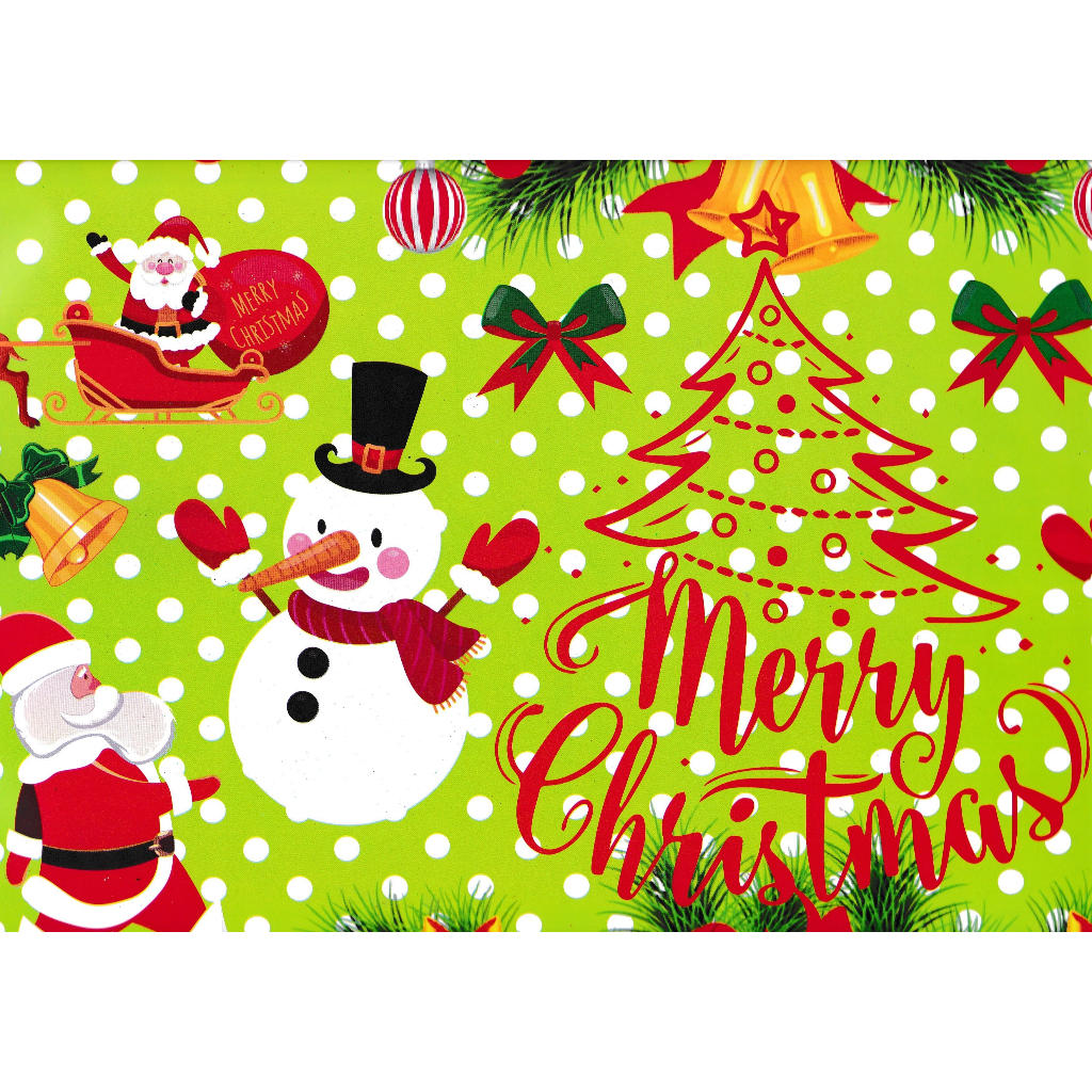 

KERTAS KADO GLOSSY MERRY CHRISTMAS/NATAL HIJAU MUDA