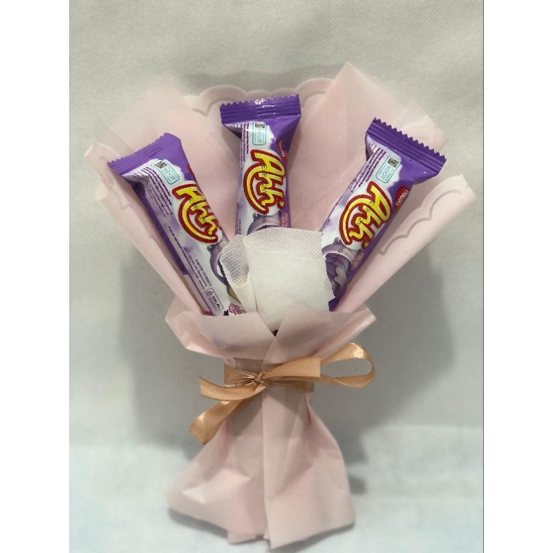 

BUKET KECIL 25cm NABATI UNGU ISI 3