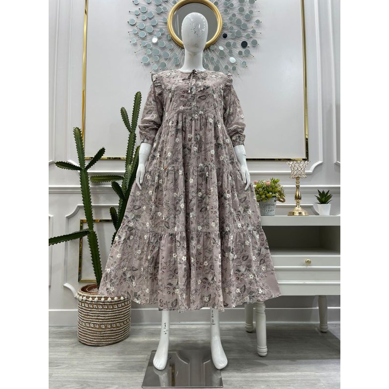 Midi dress katun premium / midi dress kerah tali original salvina ys