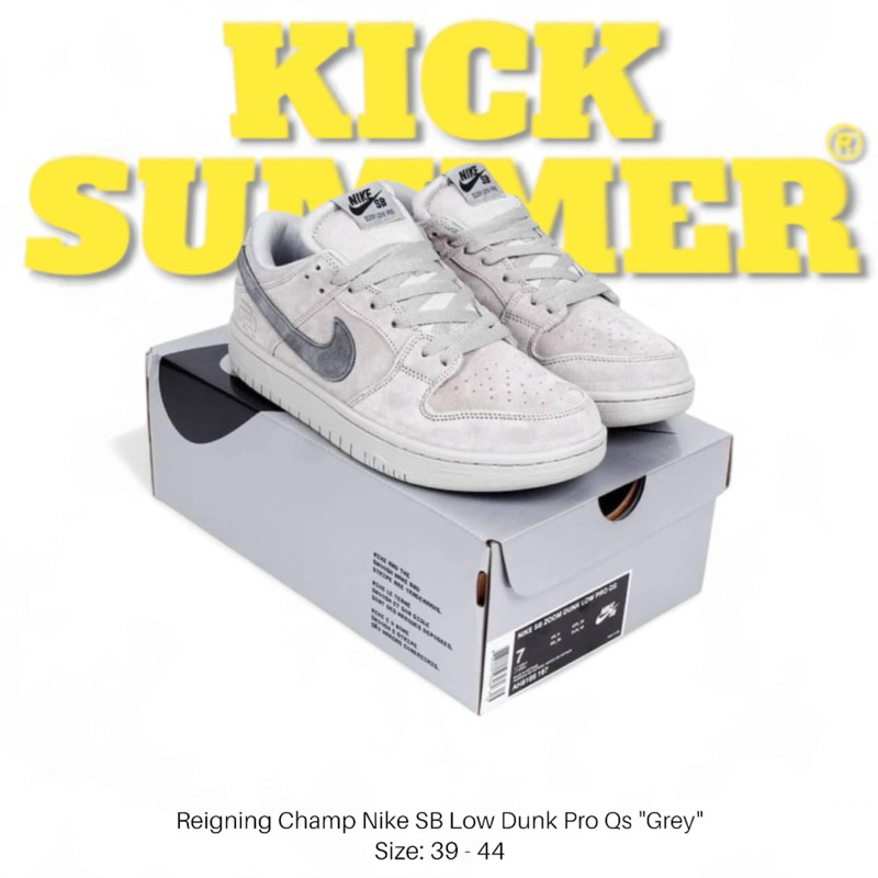 Sepatu Reigning Champ Nike SB Low Dunk Pro Qs Grey