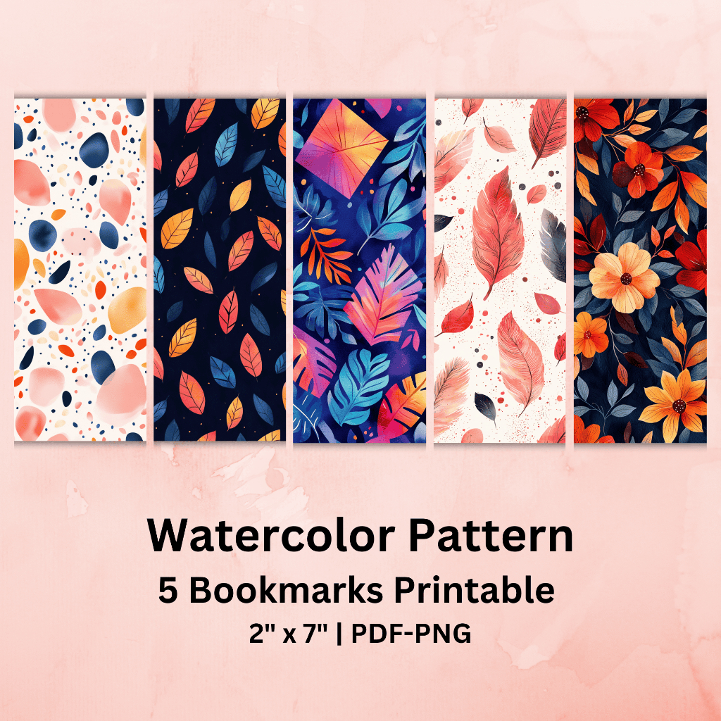 

Watercolor Element Pattern Bookmarks Printable