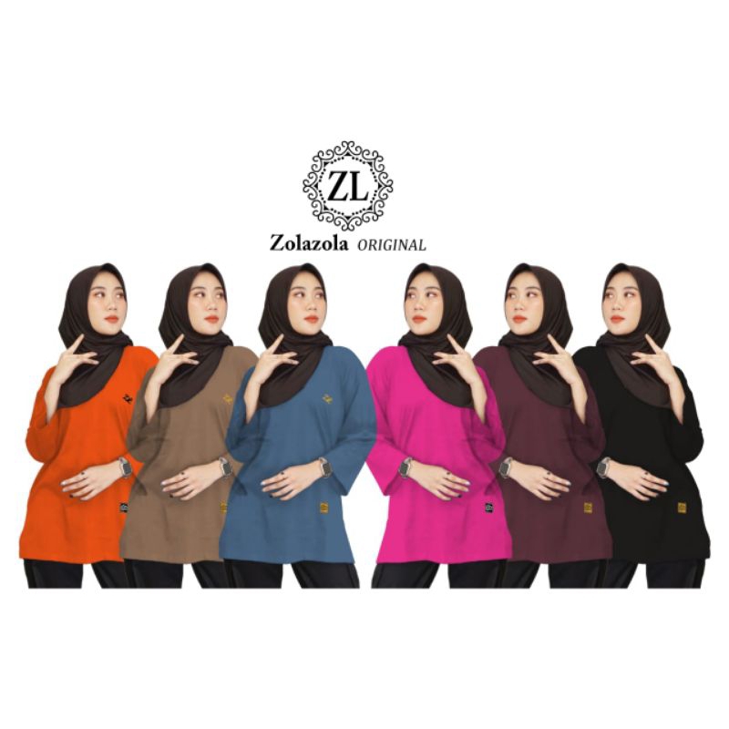 Kaos Muslimah Oversize Semi Tunik ZOLA-ZOLA ORIGINAL| Lengan 7/8 | Couple-an Serasi & Stylish