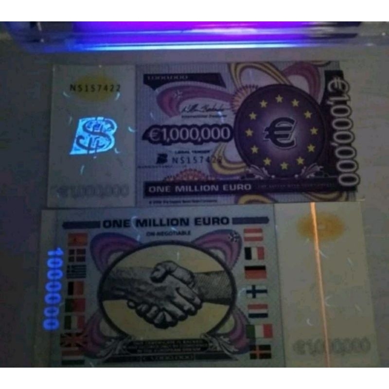 Uang Fantasy Note Euro Salaman 1 Juta Euro Mulus ,GRESSS