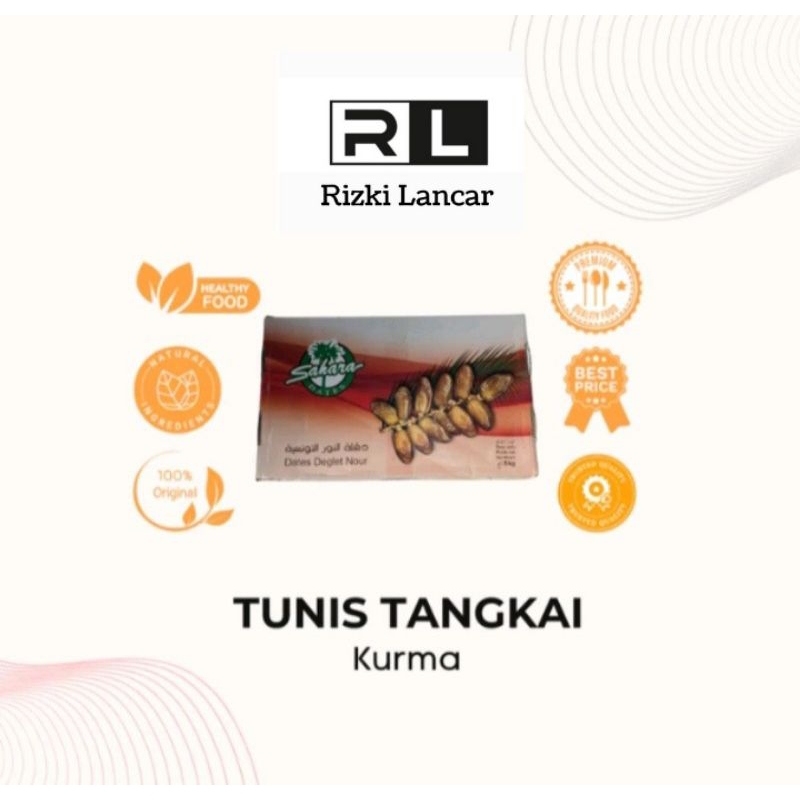 

Kurma Tunisia Tangkai Premium Manis Lembut SAHARA 1 Kg.
