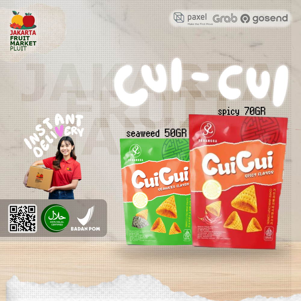 

CUI CUI SNACK MAKANAN RINGAN SEAWEED&SPICY FLAVOUR CRISPY COURSE