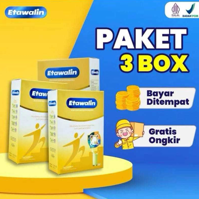 

PAKET 3 BOX SUSU ETAWALIN - Paket Sembuh Susu Sendi Atasi Radang Sendi Nyeri Tulang Cegah Osteoporosis Osteoartritis Pengeroposan