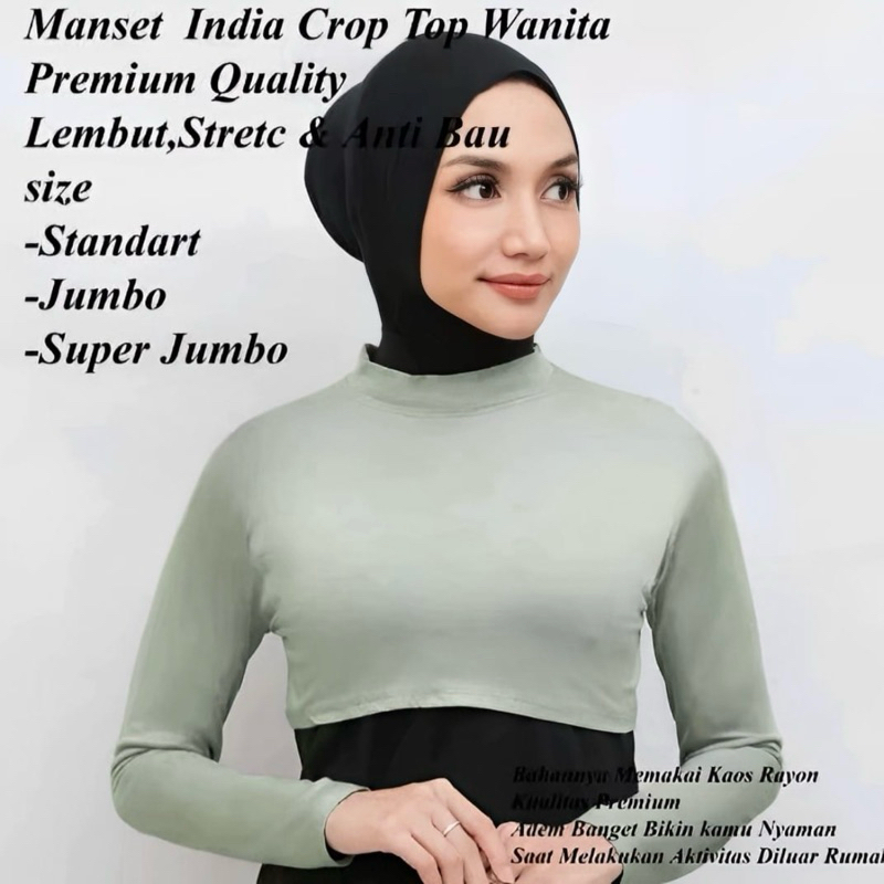 MANSET INDIA KUALITAS PREMIUM/MANSET CROP TOP/MANSET SEPARO BADAN LENGAN PANJANG