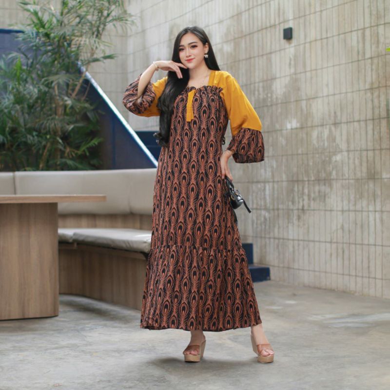 DASTER FUJI ANDIN ARAB REMPEL FUJI LEOPARD DRESS//RAYON SUPER GRADE A ORI//