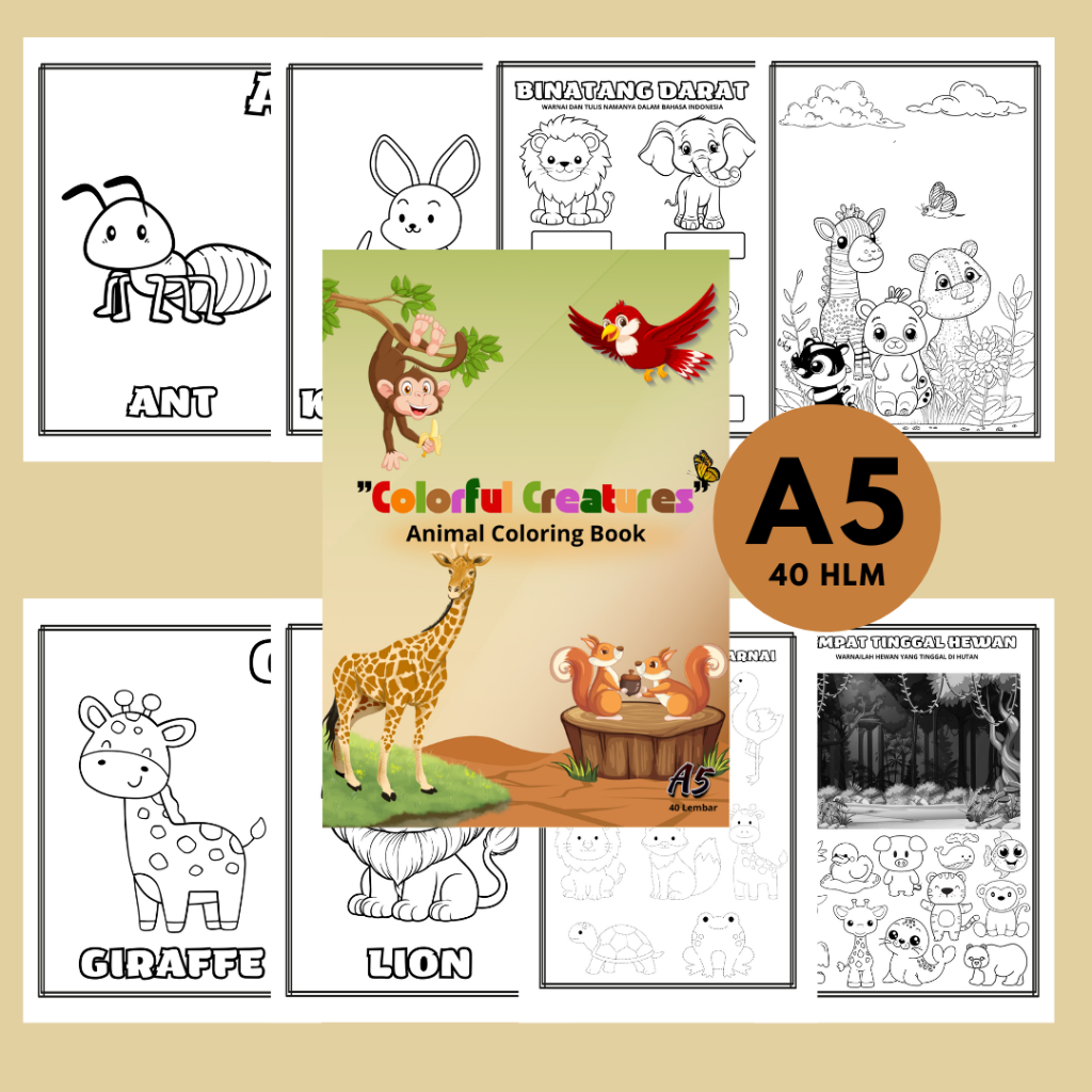 

(PRODUK FISIK) ANIMAL COLORING BOOK - BUKU MEWARNAI ANAK