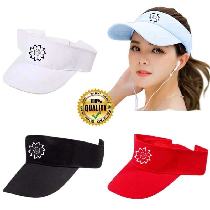Topi Olahraga Golf Wanita Hijab Senam Jumba Motif bunga Outdor