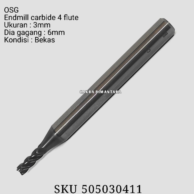 Osg endmill carbide 3.0mm bekas mata pisau mesin milling 3mm mm end mill keras 3 mm freis mill gagan