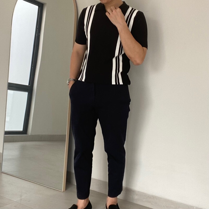 LUMIERE KNIT POLO 2 STRIPES - ARMANI